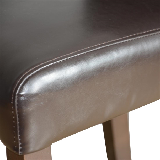 Bolero Dark Brown Faux Leather Wooden Bar Stool