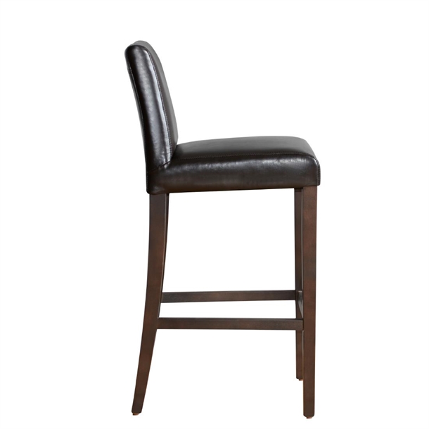 Bolero Dark Brown Faux Leather Wooden Bar Stool