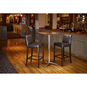 Bolero Dark Brown Faux Leather Wooden Bar Stool