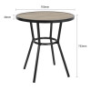 Bolero Marston Round Outdoor Table Black 700mm