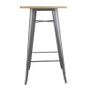 Bolero Bistro Metal Square Bar Table Gun Metal Grey with Wooden Top 600mm Bolero Bistro Metal Square Bar Table Gun Metal Grey with Wooden Top 600mm
