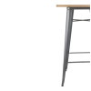 Bolero Bistro Metal Square Bar Table Gun Metal Grey with Wooden Top 600mm Bolero Bistro Metal Square Bar Table Gun Metal Grey with Wooden Top 600mm