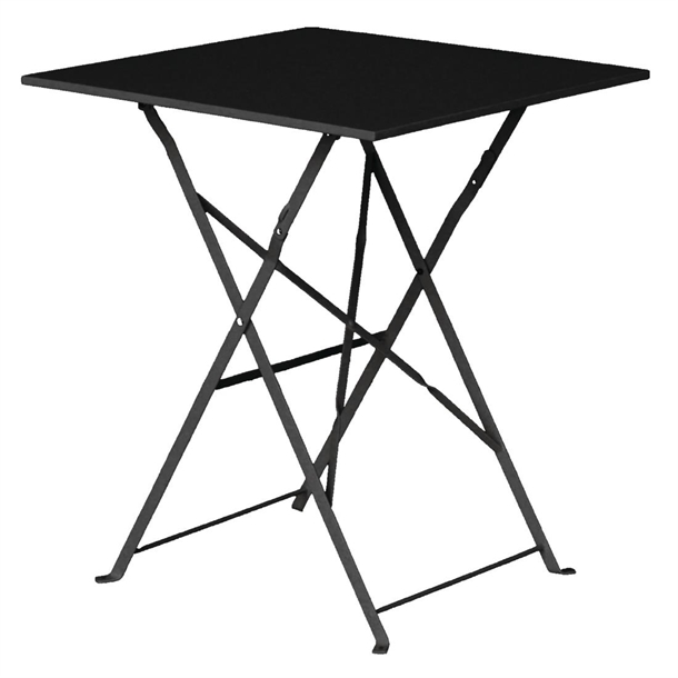 Bolero Black Square Pavement Style Steel Table Bolero Black Square Pavement Style Steel Table