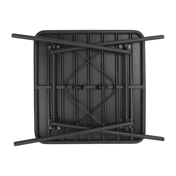 Bolero Square Slatted Steel Table Black 700mm Bolero Square Slatted Steel Table Black 700mm