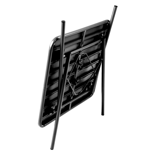 Bolero Square Slatted Steel Table Black 700mm Bolero Square Slatted Steel Table Black 700mm