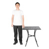 Bolero Black Steel Patterned Square Bistro Table 700mm