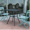 Bolero Black Steel Patterned Square Bistro Table 700mm