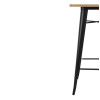 Bolero Bistro Metal Square Bar Table Black with Wooden Top 600mm