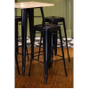 Bolero Bistro Metal Square Bar Table Black with Wooden Top 600mm