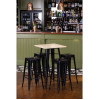 Bolero Bistro Metal Square Bar Table Black with Wooden Top 600mm