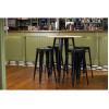 Bolero Bistro Metal Square Bar Table Black with Wooden Top 600mm