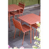 Bolero Terracotta Square Slatted Steel Table - 700mm
