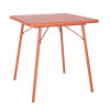 Bolero Terracotta Square Slatted Steel Table - 700mm
