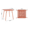 Bolero Terracotta Square Slatted Steel Table - 700mm