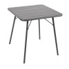 Bolero Square Slatted Steel Table Grey 700mm Bolero Square Slatted Steel Table Grey 700mm
