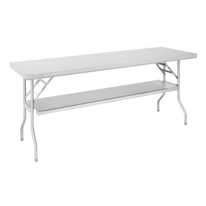 Vogue Stainless Steel Folding Work Table 1830x760x780