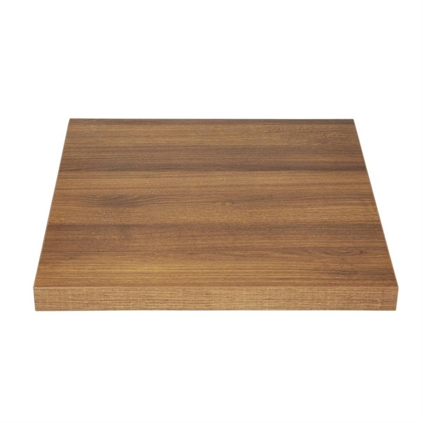 Bolero Pre-drilled Square Table Tops Rustic Oak