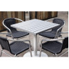 Bolero Aluminium Square Table Top Light Grey 700mm
