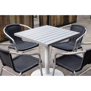 Bolero Aluminium Square Table Top Light Grey 700mm