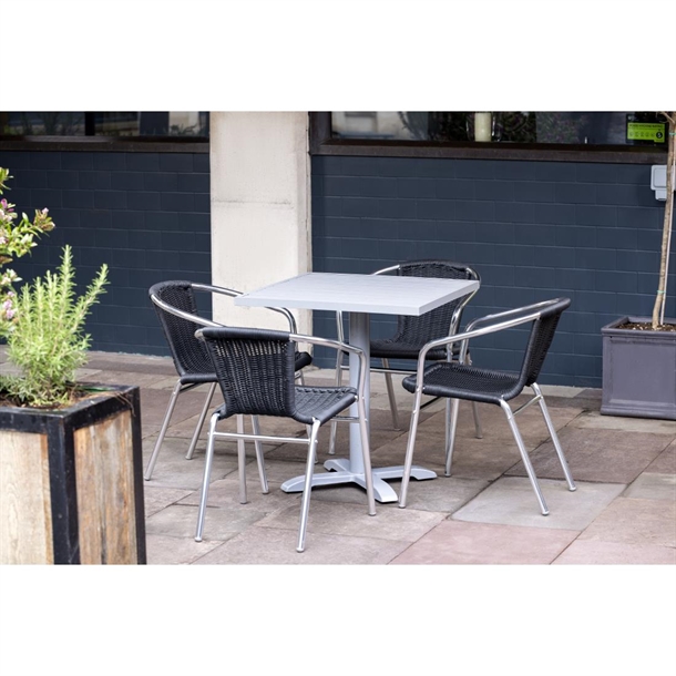 Bolero Aluminium Square Table Top Light Grey 700mm