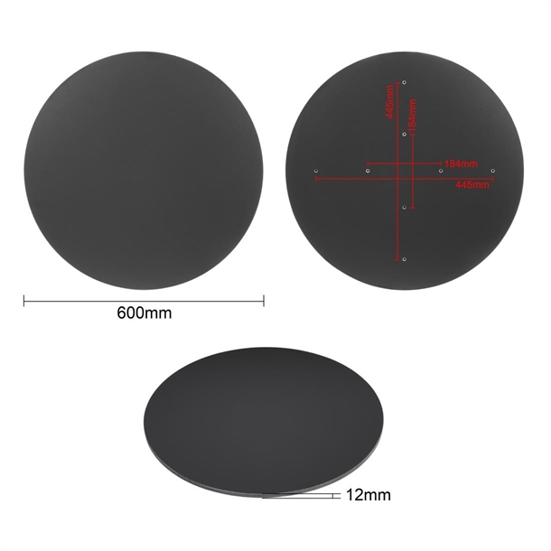 Bolero Matte Black Round Outdoor Table Top 600mm Bolero Matte Black Round Outdoor Table Top 600mm