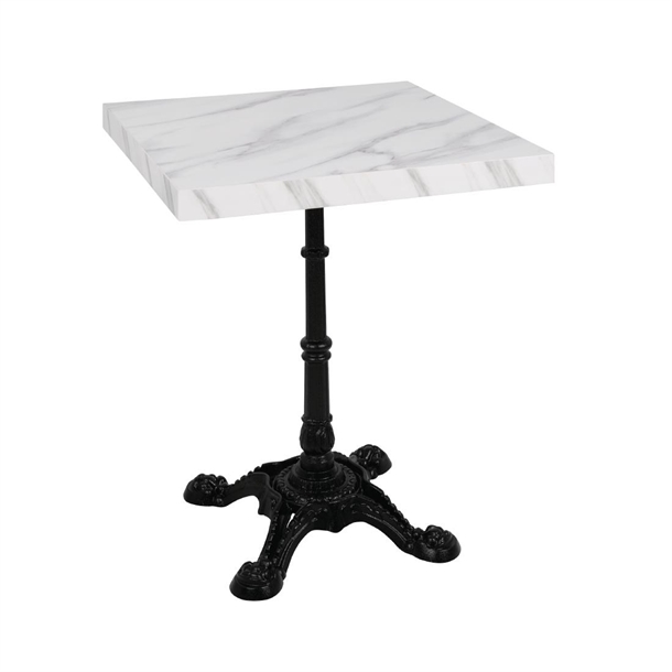 Bolero Pre-drilled Square Table Top Marble Effect 600mm