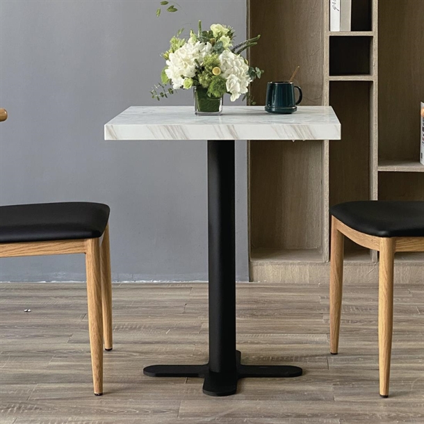 Bolero Pre-drilled Square Table Top Marble Effect 600mm