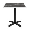 Bolero Dark Granite Effect Outdoor Tempered Glass Table Top White Trim 700mm Bolero Dark Granite Effect Outdoor Tempered Glass Table Top White Trim 700mm