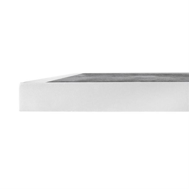 Bolero Dark Stone Effect Outdoor Tempered Glass Table Top White Trim - 700mm Bolero Dark Stone Effect Outdoor Tempered Glass Table Top White Trim - 700mm
