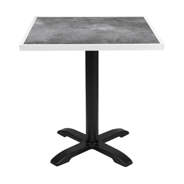 Bolero Dark Stone Effect Outdoor Tempered Glass Table Top White Trim - 700mm Bolero Dark Stone Effect Outdoor Tempered Glass Table Top White Trim - 700mm