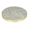 Bolero Pre-Drilled Round Table Top Chevron Design 600mm