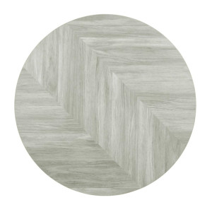 Bolero Pre-Drilled Round Table Top Chevron Design 600mm