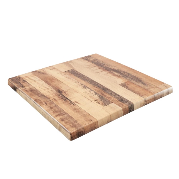 2 x Werzalit Rustic Kansas 600mm Square Duratop Tabletop by SM France 2 x Werzalit Rustic Kansas 600mm Square Duratop Tabletop by SM France