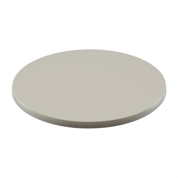2 x Werzalit White 800mm dia Duratop Tabletop by SM France 2 x Werzalit White 800mm dia Duratop Tabletop by SM France