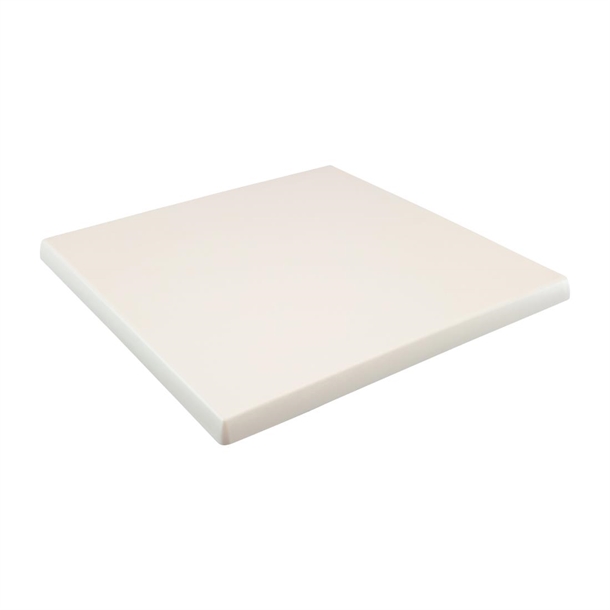 2 x Werzalit White 700mm Square Duratop Tabletop by SM France 2 x Werzalit White 700mm Square Duratop Tabletop by SM France