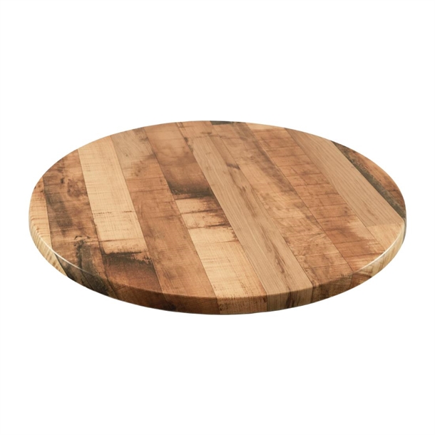 2 x Werzalit Rustic Kansas 700mm dia Duratop Tabletop by SM France 2 x Werzalit Rustic Kansas 700mm dia Duratop Tabletop by SM France