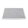 Bolero Light Grey Stone Effect Outdoor Tempered Glass Table Top White Trim 700mm