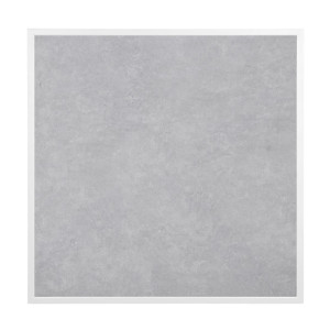 Bolero Light Grey Stone Effect Outdoor Tempered Glass Table Top White Trim 700mm