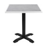 Bolero Light Grey Stone Effect Outdoor Tempered Glass Table Top White Trim 700mm