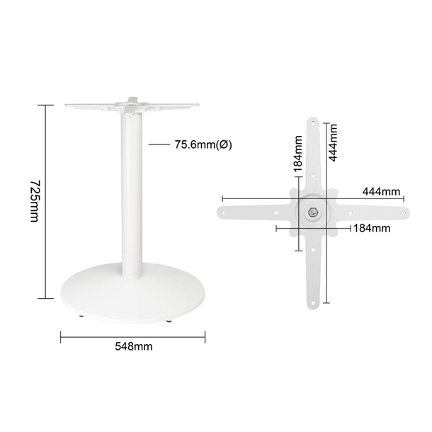 Bolero Cast Iron Round Table Base White Bolero Cast Iron Round Table Base White