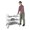 Vogue Stainless Steel 3 Tier Clearing Trolley Medium