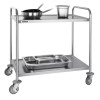 Vogue Stainless Steel 2 Tier Clearing Trolley Large