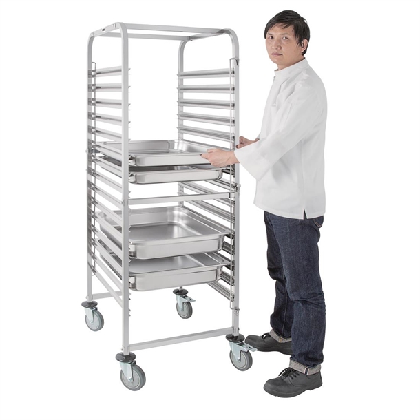Vogue Gastronorm Racking Trolley 15 Level Vogue Gastronorm Racking Trolley 15 Level