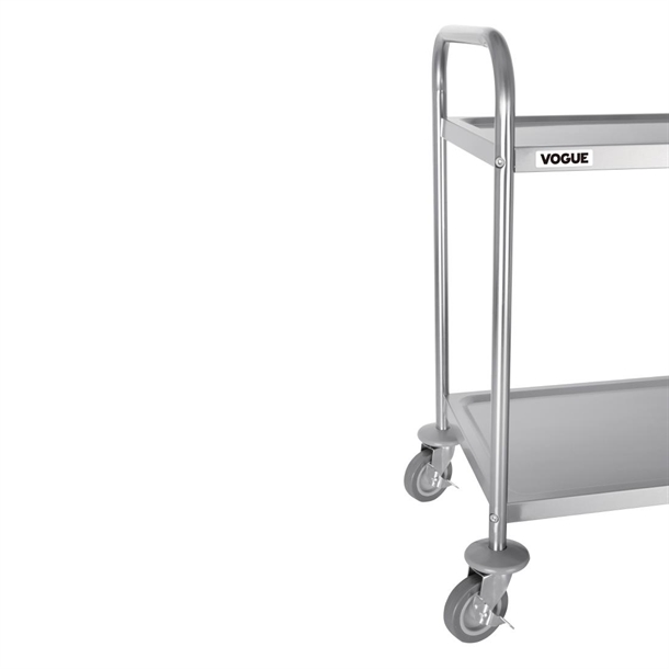 Vogue Stainless Steel 2 Tier Clearing Trolley Medium Vogue Stainless Steel 2 Tier Clearing Trolley Medium