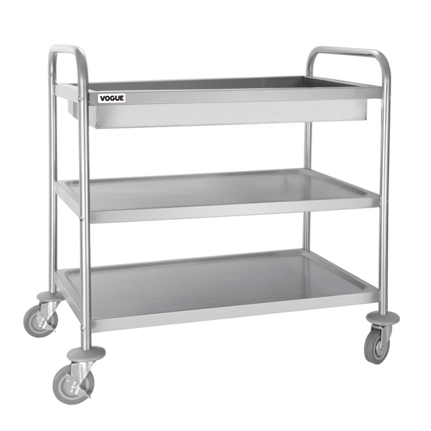 Vogue Stainless Steel 3 Tier Deep Tray Clearing Trolley Vogue Stainless Steel 3 Tier Deep Tray Clearing Trolley