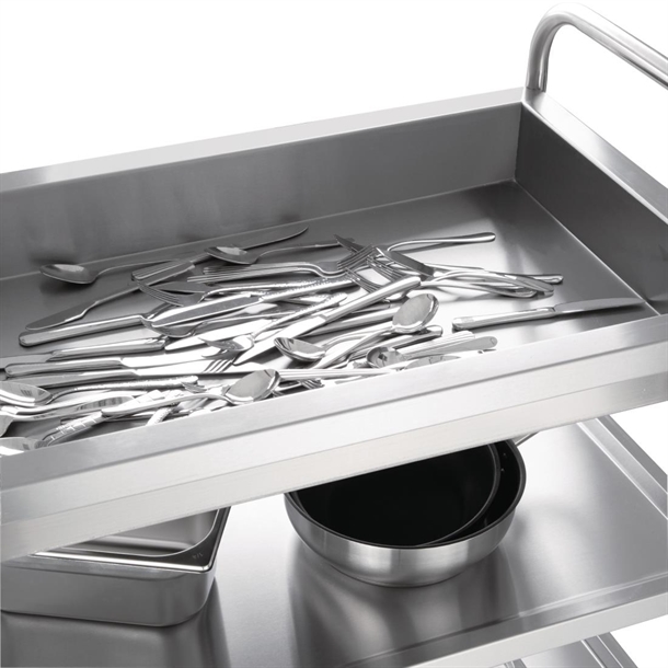 Vogue Stainless Steel 3 Tier Deep Tray Clearing Trolley Vogue Stainless Steel 3 Tier Deep Tray Clearing Trolley