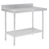 Vogue Premium Stainless Steel Table with Splashback 1200mm