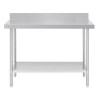 Vogue Premium Stainless Steel Table with Splashback 1200mm