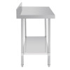Vogue Premium Stainless Steel Table with Splashback 1200mm