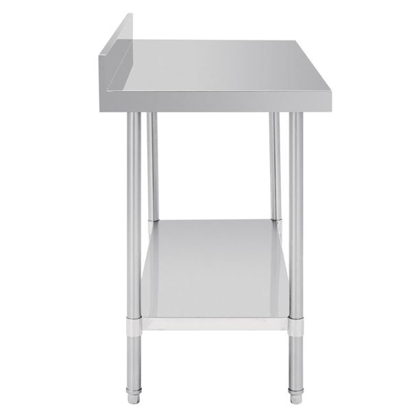 Vogue Premium Stainless Steel Table with Splashback 1200mm